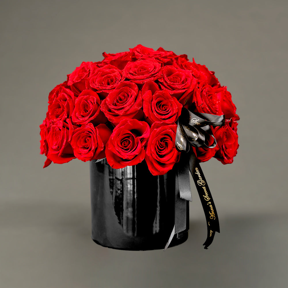 Round red roses