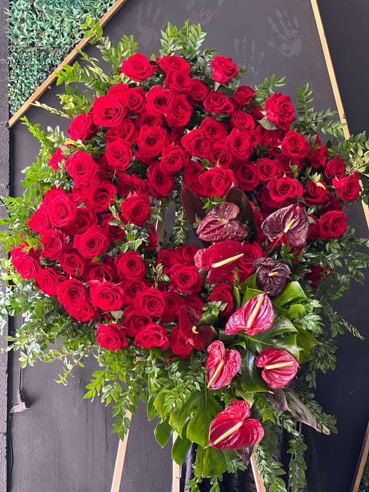 Diamond shape funeral arrangements